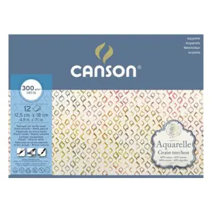 Acuarela Canson (Block), 20h., 300 gr., 25x36 cm., Grano grueso Popular