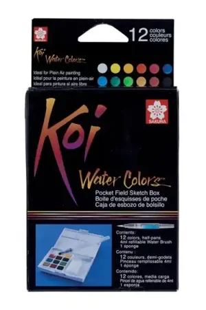 ACUARELA KOI SAKURA, CAJA 12 + PINCEL AGUA Precio Económico