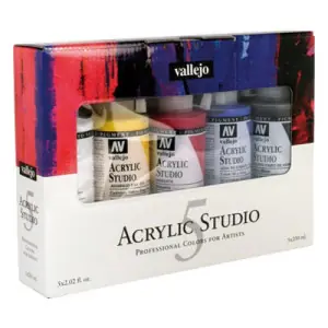 Set Acrílico Studio Vallejo 5 colores (200 ml) Garantía Incluida