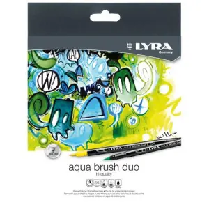 Oferta Limitada Estuche 12 rotuladores doble punta pincel. Aqua Brush Duo, Lyra