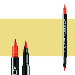 Rotulador doble punta pincel Amarillo Crema. Aqua Brush Duo, Lyra Premium