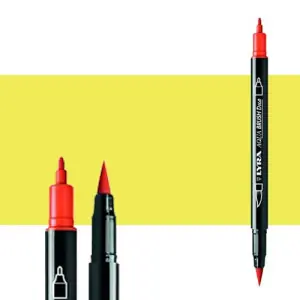 Rotulador doble punta pincel Amarillo Cadmio Limón. Aqua Brush Duo, Lyra Alta Calidad
