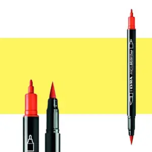 Rotulador doble punta pincel Amarillo Crom Claro. Aqua Brush Duo, Lyra Promoción Exclusiva