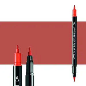 Máxima Calidad Rotulador doble punta pincel Rojo Indiano. Aqua Brush Duo, Lyra