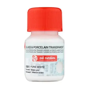 Solo Hoy Tinta Transparente Vidrio y Porcelana Blanco Puro 1001, 30 ml. ArtCreation