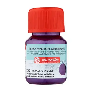 Directo De Fábrica Tinta Opaca Vidrio y Porcelana Violeta Metálico 8203, 30 ml. ArtCreation