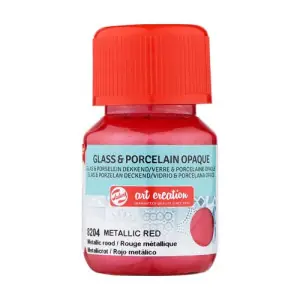 Tinta Opaca Vidrio y Porcelana Rojo Metálico 8204, 30 ml. ArtCreation Precio De Oferta