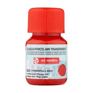 Tinta Transparente Vidrio y Porcelana Rojo Poder 3023, 30 ml. ArtCreation Profesional