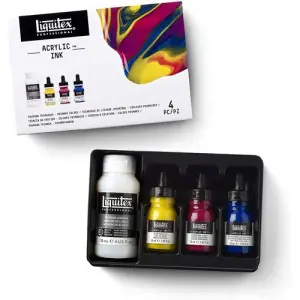 Disponible Ahora Set Tintas Acrilicas Liquitex, 3 colores primarios, 30 ml + Pouring medium 118 ml. **