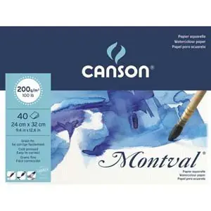 Precio De Fábrica Acuarela Canson Montval 200 gr, 24x32, G. Fino, Block 40 h.