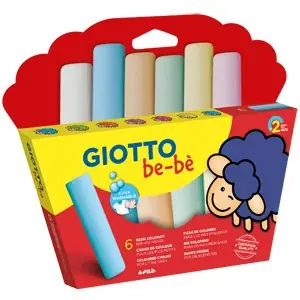 Giotto Be-Bè: Set 6 tizas de colores Alta Calidad