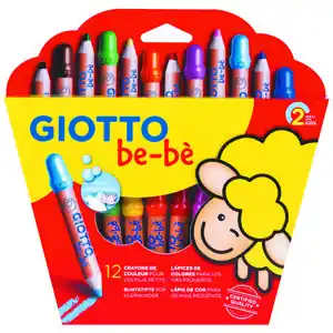 Giotto Be-Bè: Set 12 lápices de colores + sacapuntas Súper Precio