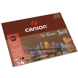 Bloc Canson Mi-Teintes Touch, colores variados, 12 h. 350 gr 29,7x42 cm (A3) Solo Por Tiempo Limitado