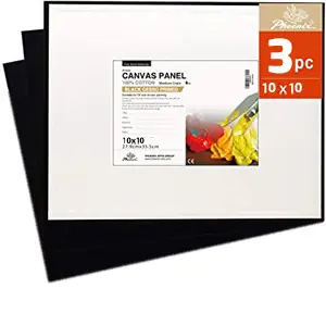 Exclusivo Tablilla entelada negra con preparación universal (10x10 cm) Set 3pcs