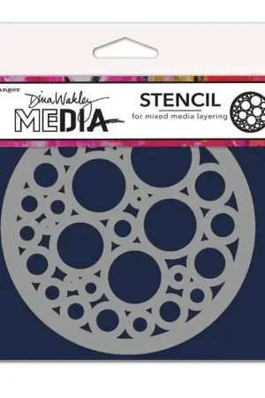 Ranger Dina Wakley MEdia Stencils Coasters Bubbles - 13,97 x 13,97 cm. Precio Rebajado