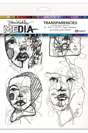 Precio Bajo Dina Wakley MEdia Transparencies Abstract Portraits set2