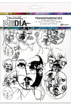Dina Wakley MEdia Transparencies Abstract Portraits set1 Oferta Especial
