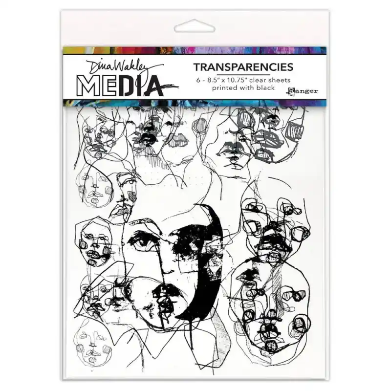 Dina Wakley MEdia Transparencies Abstract Portraits set1 Oferta Especial