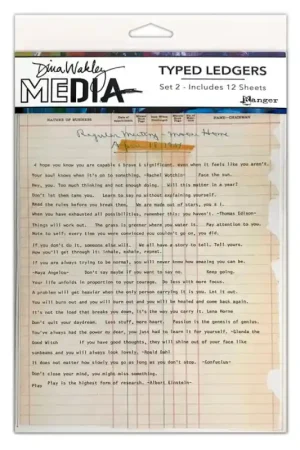 Dina Wakley MEdia Typed Ledgers Set 2 Imprescindible (Must-Have)