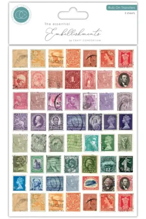Oferta Flash Craft Consortium The Collector Rub on Transfers Used Stamps