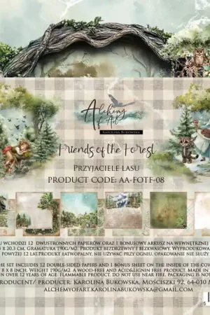 Alta Calidad Alchemy of Art Kit de Papeles 20x20 - Amigos del Bosque