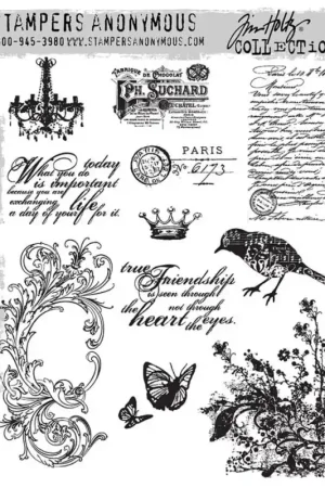 Tim Holtz: Red Rubber Stamps Set. Shabby French Tendencia