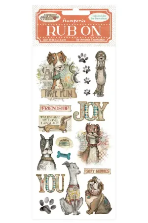 Stamperia Rub-on Transferibles - Furry Friends Dog Promoción