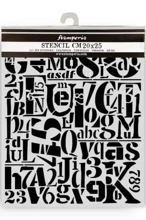 Precio Reducido Stencil Stamperia Mix Media Art 20 x 25 cm. - Furry Friends Numbers and Letters Pattern