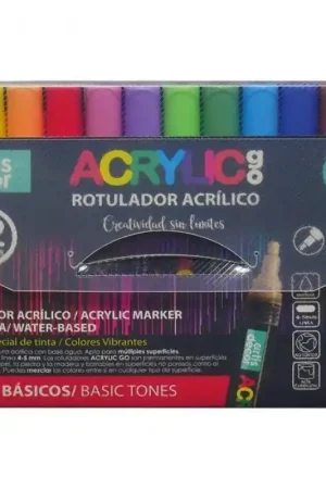 Set de 12 Rotuladores Acrylic Go 4-5 mm. Tonos Básicos Premium