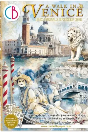 Hecho A Mano Junk Journal Ephemera VENICE DREAM - Ciao Bella