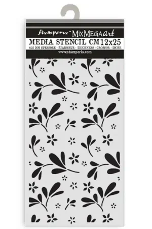 Stencil Stamperia Mix Media Art 25 x 12 cm. - Family Big Flower Pattern Precio De Oferta