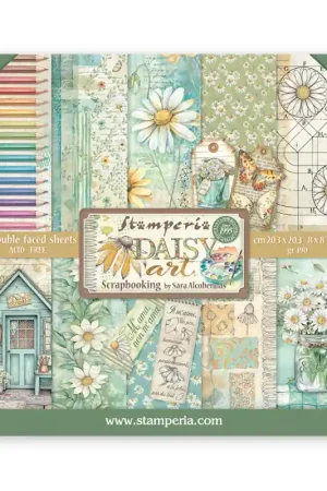 Stamperia - Kit de papeles de Scrapbooking de doble cara 20 x 20 cm. Daisy Art Novedad