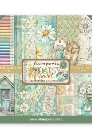 Moderno Stamperia - Kit de papeles de Scrapbooking de doble cara 30 x 30 cm. Daisy Art