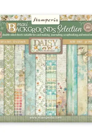 Kit de papeles de Scrapbooking 30 x 30 cm. Stamperia - Maxi Background selection - Daisy Art Imprescindible (Must-Have)
