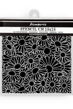 Stamperia Daisy Art Stencil Mix Media Art 18 x 18 cm. Daisies Pattern Promoción Exclusiva