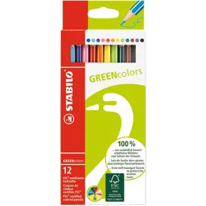 STABILO GreenColors Caja cartón 12 lápices colores surtidos Precio De Oferta