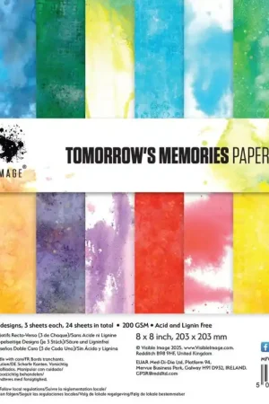 Imprescindible (Must-Have) Kit de papeles de Scrapbooking de doble cara 20 x 20 cm. Visible Image Tomorrow's Memories