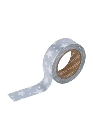 Rebajas Cinta Washi Tape Foil estrellas plata.