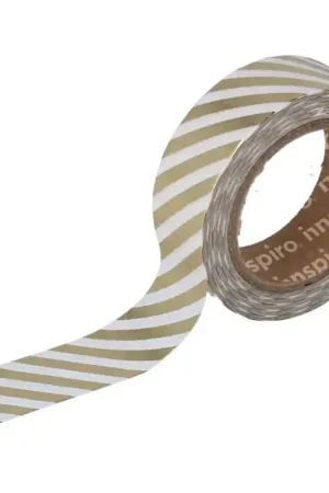 Cinta Washi Tape Foil lineas en dorado. Nuevo Modelo