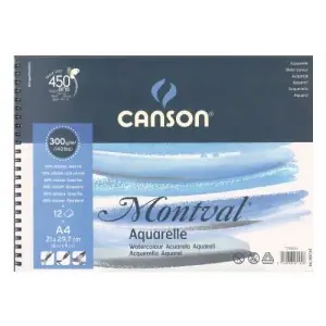 Gran Oferta Acuarela Canson Montval 300 gr, 37x46, G. Fino, Block 12 h.