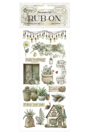 Auténtico Stamperia Rub-on Transferibles - Herbarium Silvae Cottage