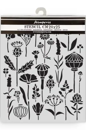 Envío Exprés Stencil Stamperia Mix Media Art 20 x 25 cm. - Herbarium Silvae Herbarium