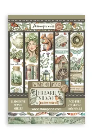 Stamperia - Washi Tape Pad Herbarium Silvae Certificado