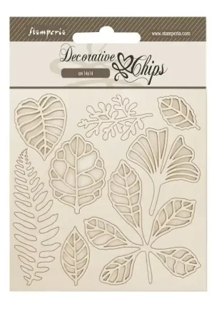 Stamperia Decorative chips - Herbarium Silvae Leaves Entrega Rápida