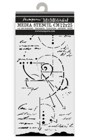 Mejor Calidad Stencil Stamperia Mix Media Art 25 x 12 cm. - Silent Sea fossil