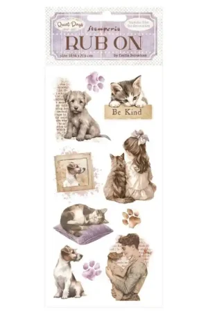 Oferta De Temporada Stamperia Rub-on Transferibles - Quiet Days Dogs and Cats