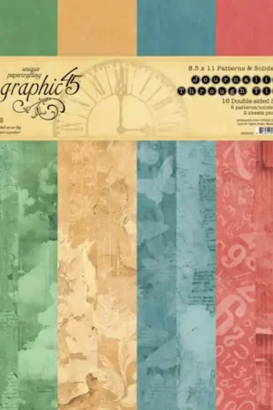 Envío Inmediato Graphic 45 Journaling Through Time - Patterns & Solids 8,5" x 11"