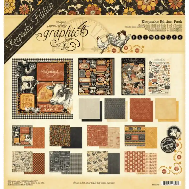 Solo Hoy Kit de papeles Farmhouse Edition 30 x 30 - Graphic45