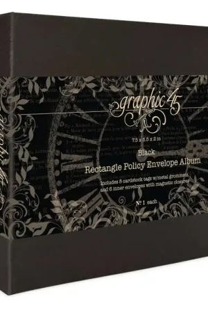 Auténtico Graphic 45 Rectangle Policy Envelope Album Black