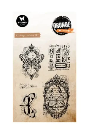 Sello acrílico Grunge collection Vintage Butterfly - Studio Light Gran Oferta